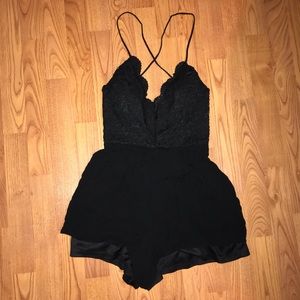 Elegant Black Lace Romper